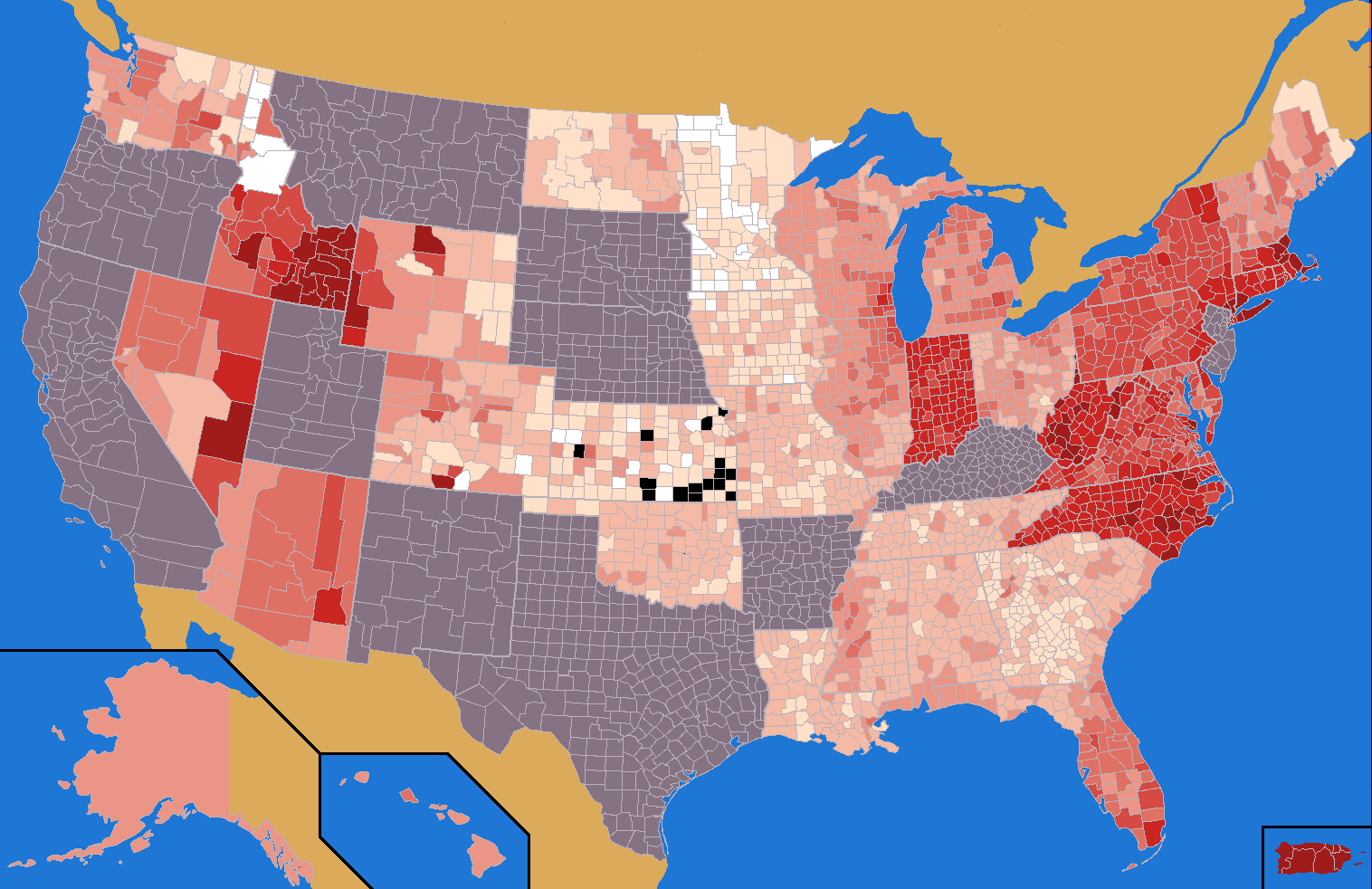 File2012 Republican Party presidential primaries by county, vote share